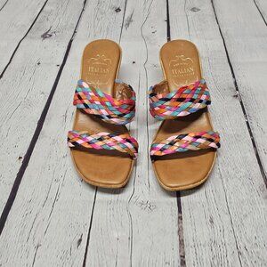 Italian Shoemakers Women Multi Color Wedge Sandal Size 7